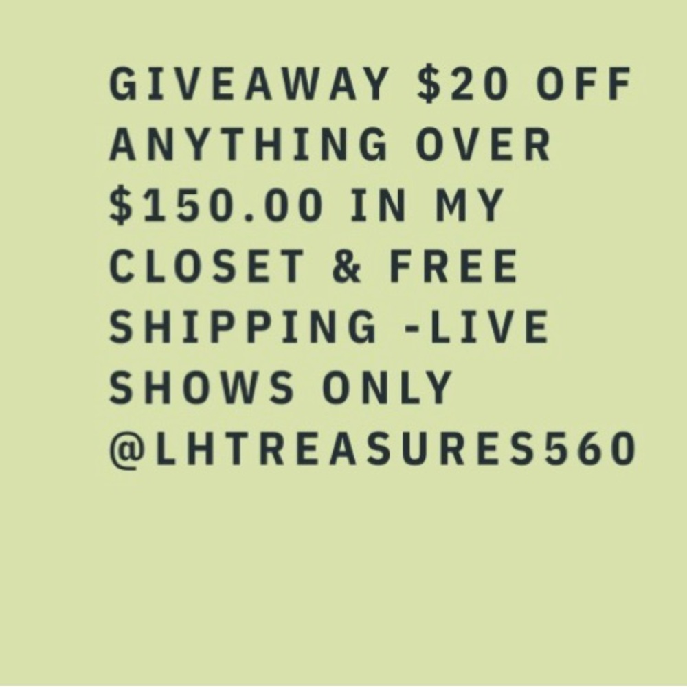 Giveaway for live shows only